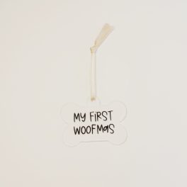 'my first woofmas' akril dísz