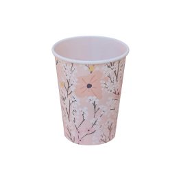 rózsaszín virágos papír pohár