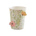 zöld virágos papír pohár