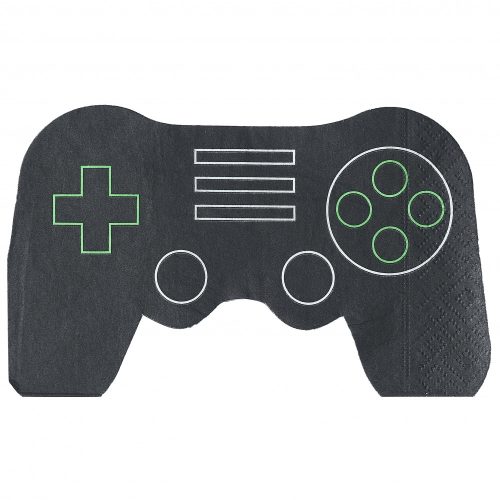 controller alakú gamer szalvéta, 16 db-os szett