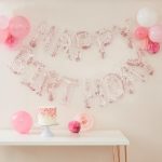 'Happy Birthday' rosegold konfettis lufi girland