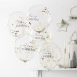 'Merry Christmas' arany konfettis lufi