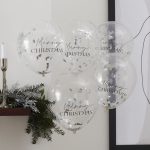 'Merry Christmas' ezüst konfettis lufi