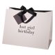 elegáns ajándéktasak 'hot girl birthday' felirattal