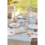 zsályazöld kockás asztali futó