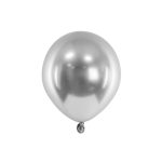 Ezüst króm latex lufi, 12 cm