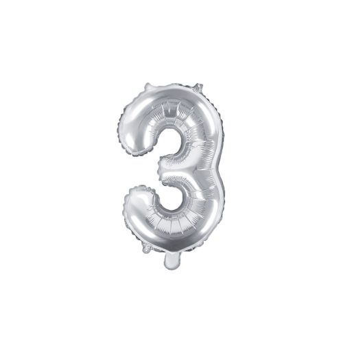 3-as fólia lufi, ezüst, 35 cm