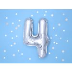 4-s fólia lufi, ezüst, 35 cm