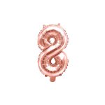 8-as fólia lufi, rosegold, 35 cm