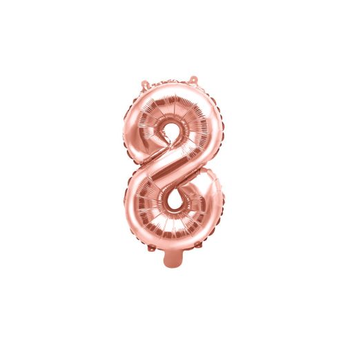 8-as fólia lufi, rosegold, 35 cm