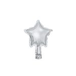 ezüst csillag fólia lufi, 12 cm