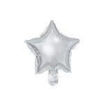 ezüst csillag fólia lufi, 25 cm