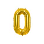0-s óriás fólia lufi, arany, 86 cm