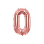 0-s óriás fólia lufi, rosegold, 86 cm