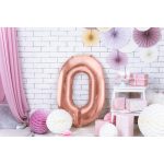 0-s óriás fólia lufi, rosegold, 86 cm
