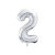 2-es óriás fólia lufi, ezüst, 86 cm