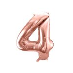 4-es óriás fólia lufi, rosegold, 86 cm
