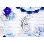 6-os óriás fólia lufi, ezüst, 86 cm