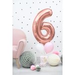 6-os óriás fólia lufi, rosegold, 86 cm