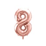 8-as óriás fólia lufi, rosegold, 86 cm