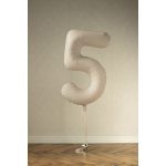 5-ös óriás fólia lufi, bézs, 86 cm