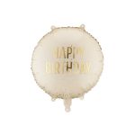 'happy birthday' bézs arany lufi