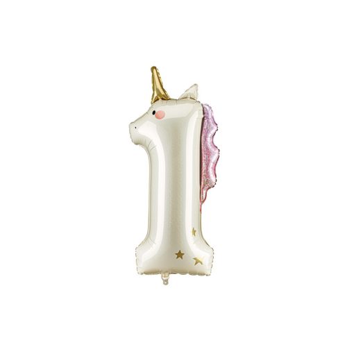 unikornis 1-es óriás fólia lufi, 93 cm