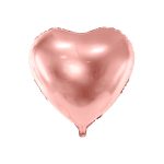 Szív alakú rosegold fólia lufi