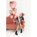 Szív alakú rosegold fólia lufi