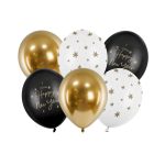 Szilveszteri latex lufi szett, 6 db