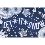 Ezüst csillagos parti papír szívószál