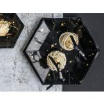 Fekete arany csillagos parti papír tányér