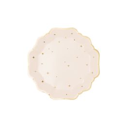 bézs-arany csillagmintás papír tányér