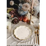 bézs-arany csillagmintás papír tányér