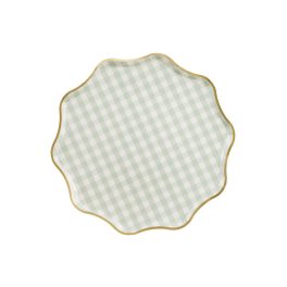 Zöld kockás papír tányér