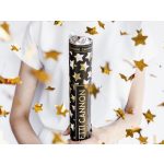 Konfetti ágyú, arany csillagos, 40 cm